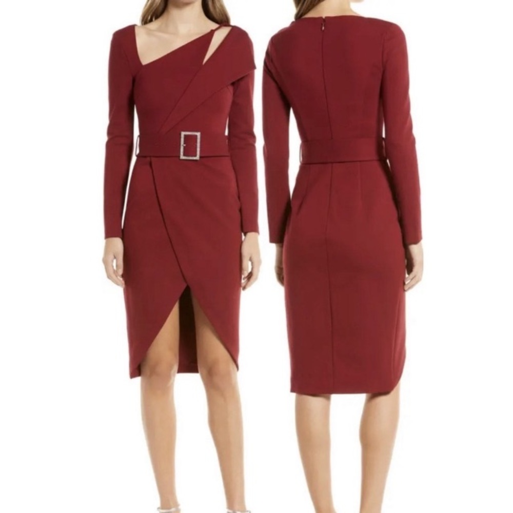 Lavish Alice One Shoulder Burgundy Dress